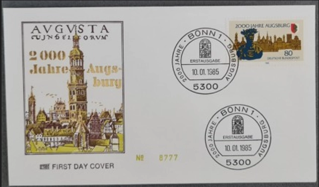 Almanya 1985 Augsburg 2000. Kuruluş Yılı FDC, Bonn