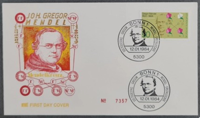 Almanya 1984 Gregor Mendel FDC, Bonn