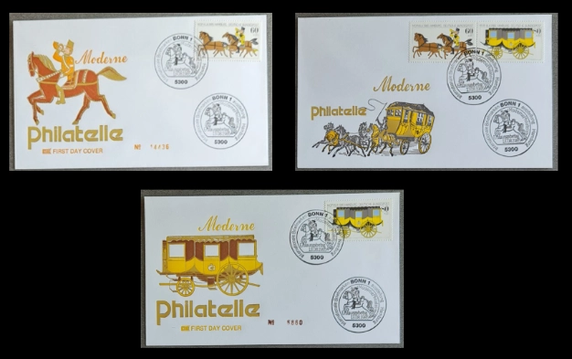 Almanya 1985 Uluslararası Pul Sergisi MOPHILA’85, Hamburg 3’lü FDC, Bonn