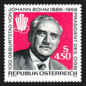 AVUSTURYA 1986 Johann Böhm’ün Doğumunun 100. Yıldönümü