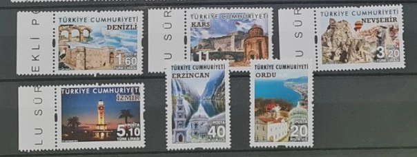 2016 TURİZM KONULU SÜREKLİ POSTA PULLARI MNH