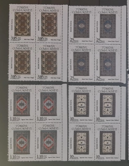 2013 HALI ve KİLİM MOTİFLERİ RESMİ POSTA PULLARI 4’LÜ BLOK MNH