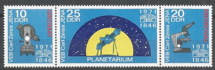 ALMANYA DDR 1971 Astronomi - Carl Zeiss Jena’nın 125. Yıldönümü