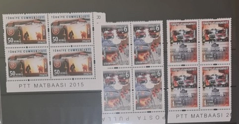 2015 İTFAİYE KONULU SÜREKLİ POSTA PULLARI 4’LÜ BLOK MNH