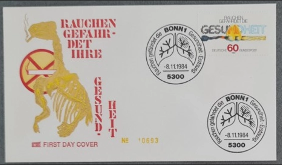 Almanya 1984  Sigara Karşıtı kampanya FDC, Bonn