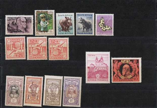 Kartela’da Pul Lotu Mnh - Fransa 1908, 1913 koloni pulları, Güney afrika.,macar ve avusturya