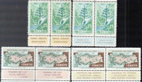 1957 TÜRKİYE’DE ORMANCILIĞIN 100. TEDRİS YILI 2’Lİ MNH