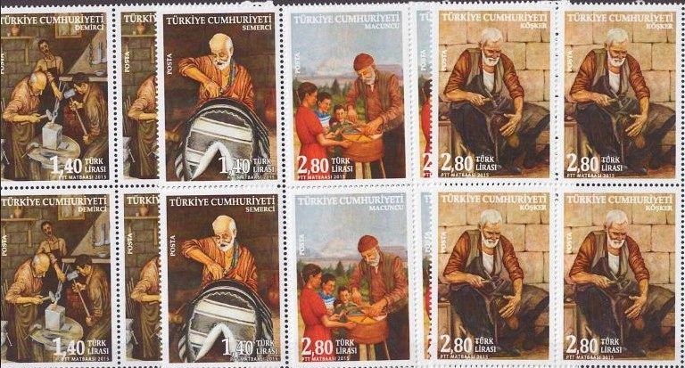2015 UNUTULMAYA YÜZ TUTMUŞ MESLEKLER 4’LÜ MNH