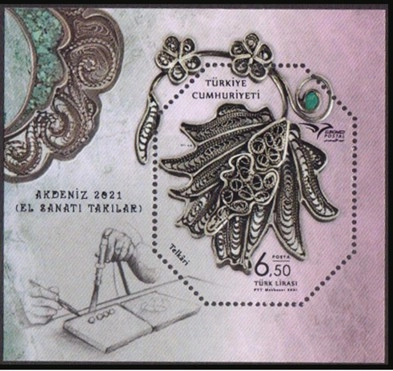 2021 AKDENİZ EL SANATLARI, TAKILAR MNH BLOK