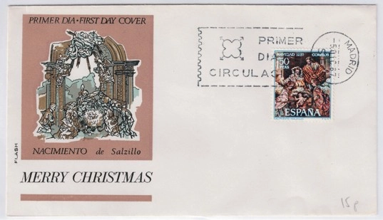 İspanya 1967 Noel, Mutlu Yıllar, FDC