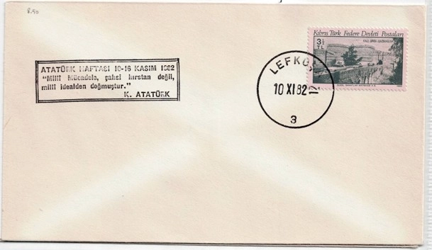 KKTC 1982 Lefkoşa – Atatürk Haftası Anma Zarfı