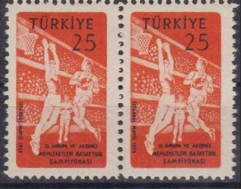 1959 XI.AVRUPA VE AKDENİZ BASKETBOL ŞAMPİYONASI 2’Lİ MNH