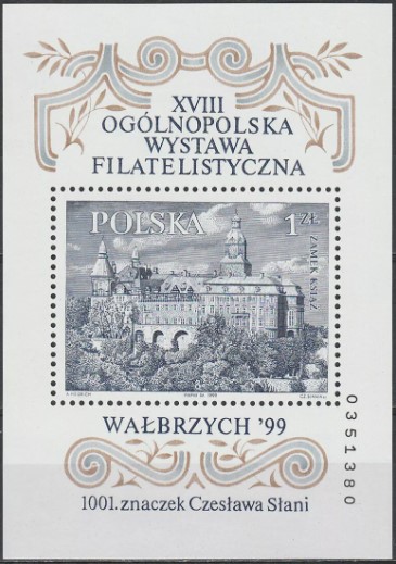 POLONYA 1999 18. Ulusal Filateli Sergisi Walbrzych ’99. Czeslaw Slania’nın 1001 Pulu Blok
