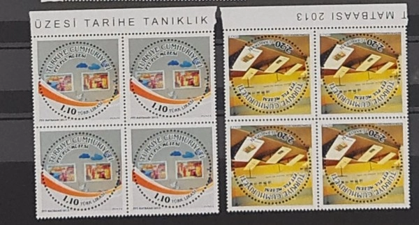 2013 PTT PUL MÜZESİ TARİHE TANIKLIK EDEN KOLEKSİYONLAR MNH 4’LÜ BLOK