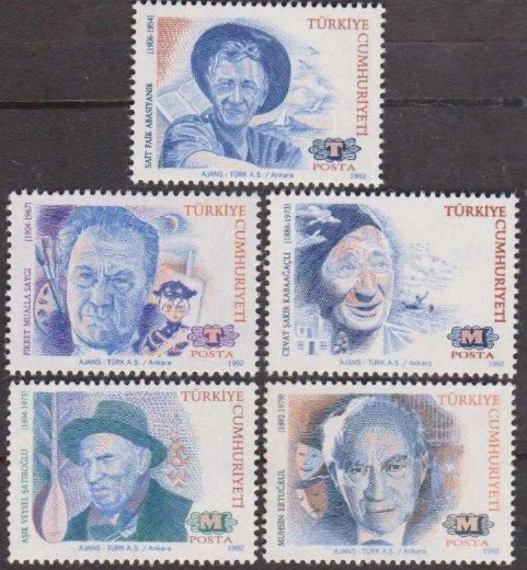 1992 TÜRK MEŞHURLARI SÜREKLİ MNH