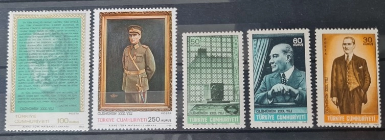 1968 ATATÜRK ÜN ÖLÜMÜNÜN 30. YILI MNH