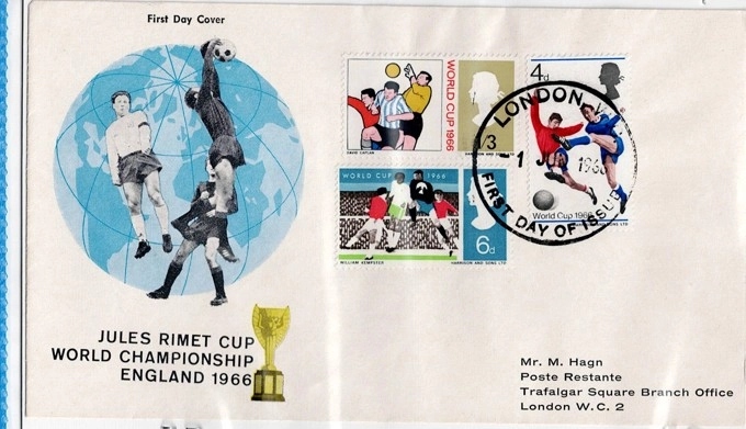 1966 Dünya Kupası İlk Gün Zarfı – Jules Rimet Cup