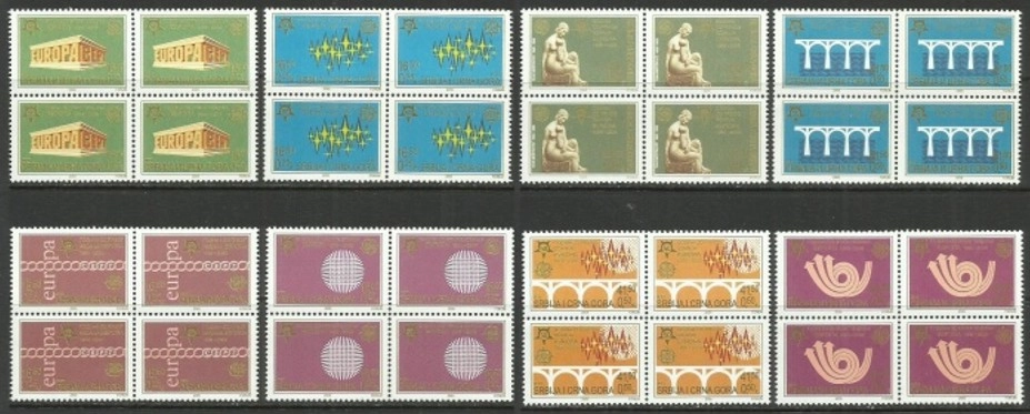 2005 YUGOSLAVYA CEPT HATIRASI DAMGASIZ MNH 4’LÜ BLOK TAM SET