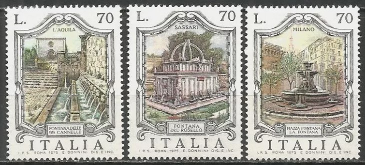 İTALYA 1975 Ünlü Tarihi Çeşmeler