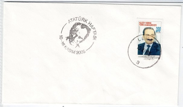 KKTC 2005 Lefkoşa – Atatürk Haftası Özel Damgalı, Ecevit Pullu, Anma Zarfı