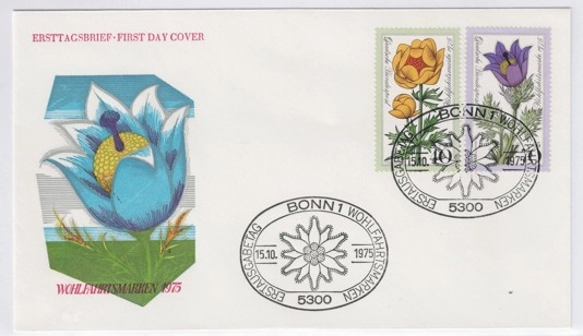 Almany 1974 Çiçekler, Flora FDC,  Bonn Damgalı