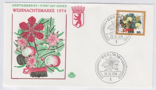 Almanya 1974 Çiçekler FDC, Bonn Damgalı