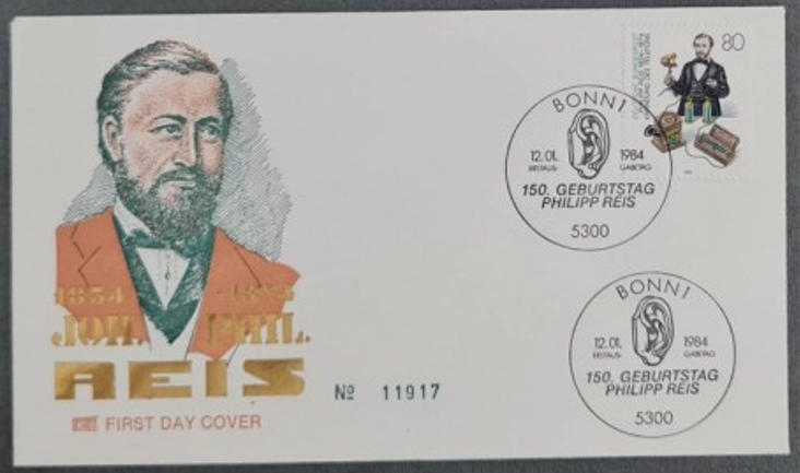 Almanya 1985 Philipp Reis’in 150. doğum günü FDC, Bonn