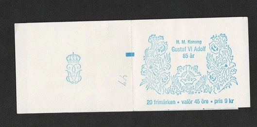 İsveç 1967 Kral VI. Gustaf Adolf 80. Yaş 45 -Damgasız Mnh Pul Karnesi, Booklet