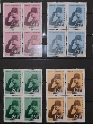 2021 ATATÜRK KONULU SÜREKLİ POSTA PULLARI 4’LÜ BLOK MNH