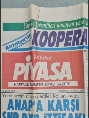 ANTALYA PİYASA HAFTALIK GAZETE, 1988