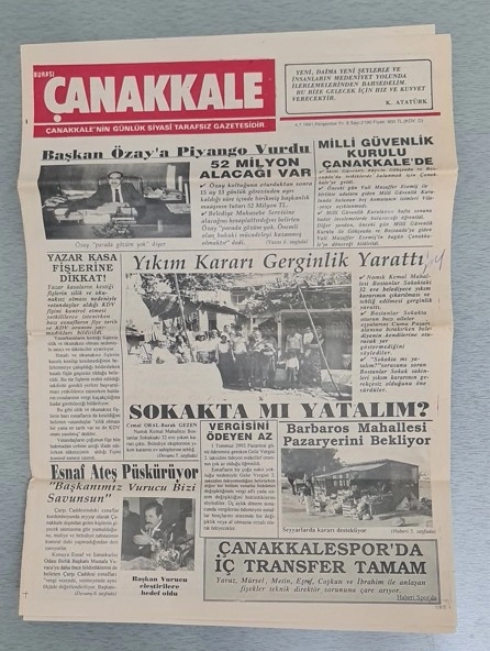 BURASI ÇANAKKALE GAZETESİ, 1991