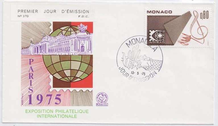 Monako 1975 Expo Filateli Sergisi, Paris FDC