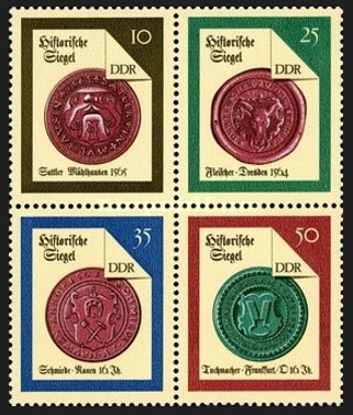 ALMANYA 1988 Tarihi Mühürler Bitişik Pullar