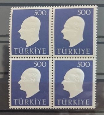 TÜRKİYE 1959 KABARTMA ATATÜRK HATIRA PULU 4’LÜ MNH BLOK