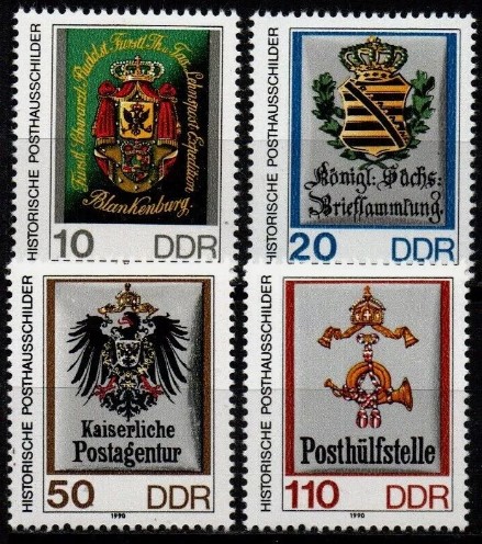 ALMANYA DDR 1990 Tarihi Postane Tabelaları