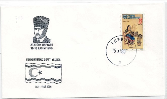KKTC 1999 Lefkoşa – Atatürk Haftası & KKTC 16. Yıl Anma Zarfı