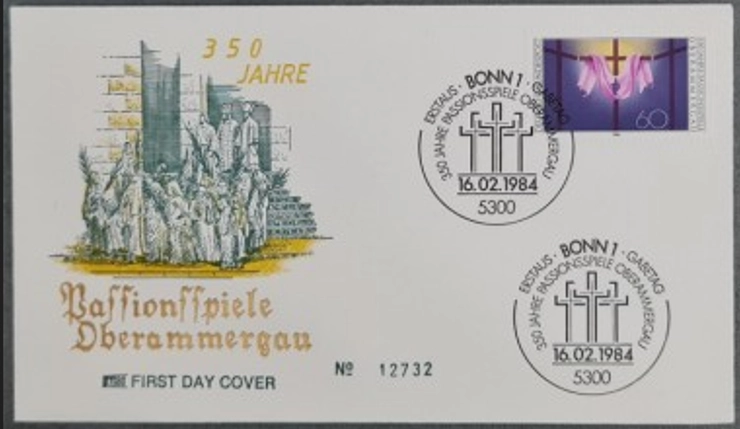 Almanya 1984 Oberammergau Tutku Oyununun 350 Yılı FDC, Bonn