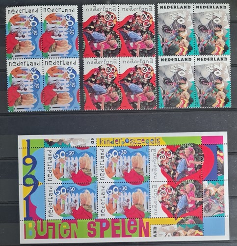 HOLLANDA 1991 Çocuk Oyunları Blok + Seri