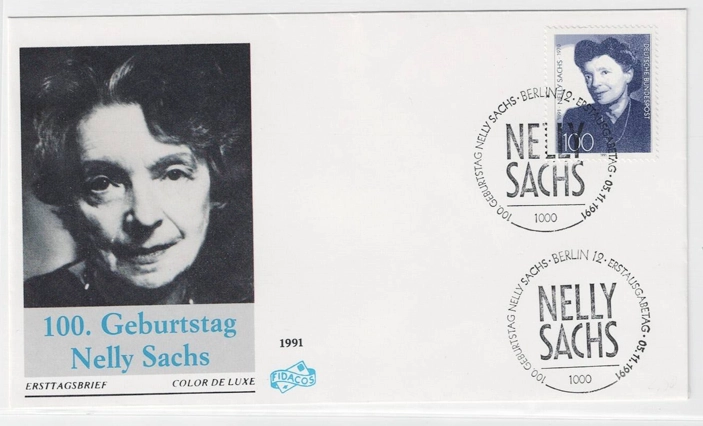 Almanya 1991 Nelly Sachs’ın 100. doğum günü (Berlin damgası) FDC