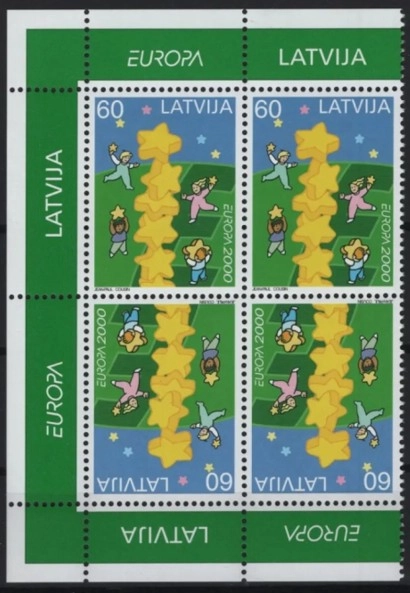 2000 EUROPA CEPT LETONYA 4 LÜ BLOK