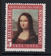 Almanya 1952 Leonardo da Vinci Anma Baskısı Damgasız