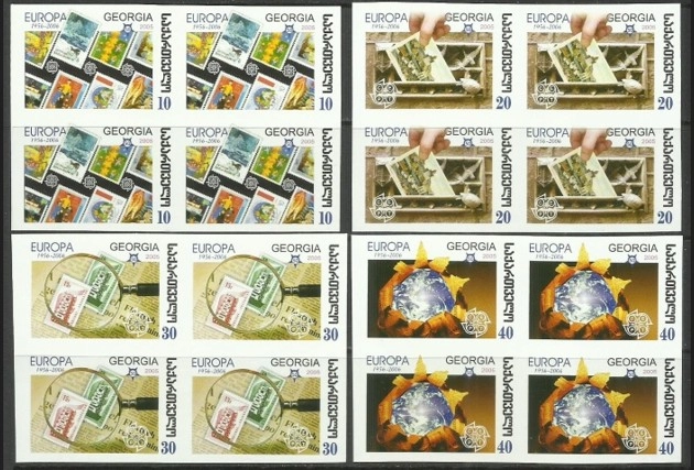 2005 CEPT HATIRASI GÜRCİSTAN, DAMGASIZ MNH 4’LÜ BLOK TAM SET DANTELSİZ