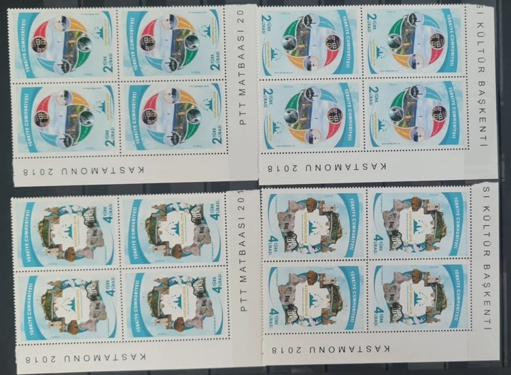 2018 KASTAMONU TÜRK DÜNYASI KÜLTÜR BAŞKENTİ 4’LÜ KÖŞE BLOK MNH