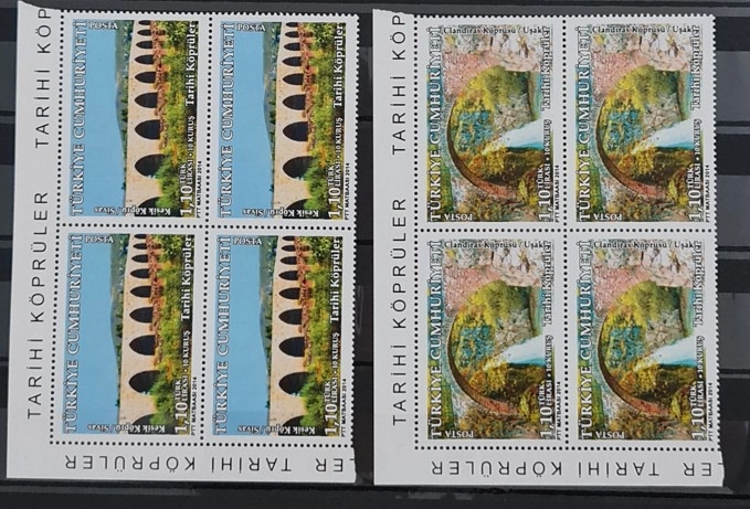 2014 TARİHİ KÖPRÜLER 4’LÜ KÖŞE BLOK MNH 