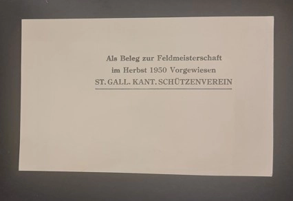 1943 İsviçreli Atıcılar Derneği (Schweizerischer Schützenverein) Atış Sertifikası, 2. Dünya savaşı dönemi.