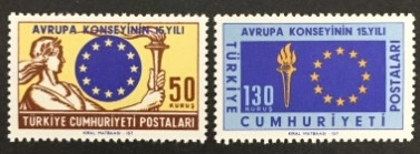 TÜRKİYE 1964 AVRUPA KONSEYİ’NİN 15.YILI MNH SERİ