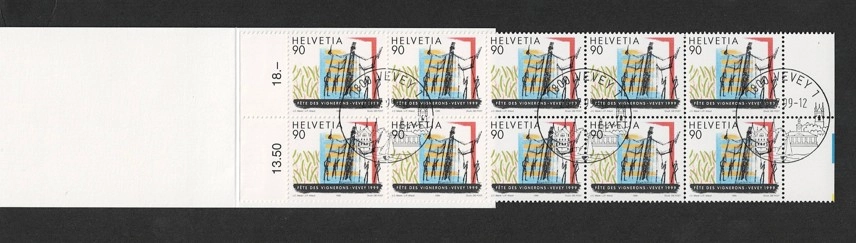  İsviçre 1999 Fête des Vignerons Vevey Pul Karnesi (Helvetia)