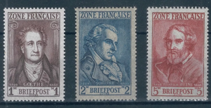 Almanya 1946 Goethe, Schiller ve Heine MNH