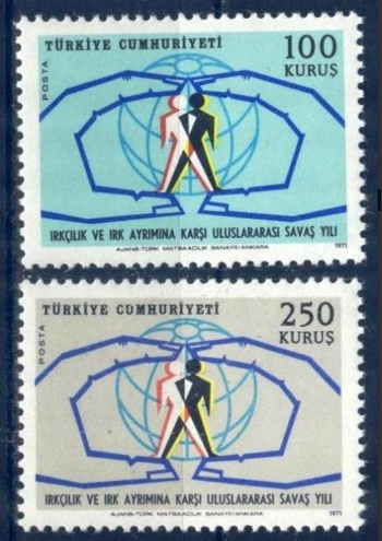 1971 IRKÇILIK VE IRK AYRIMINA KARŞI ULUSLARARASI SAVAŞ YILI TAM SERİ MNH