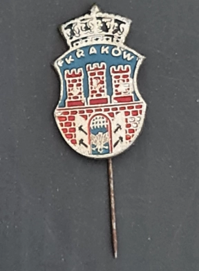 Vintage Krakow Kalesi Kuleleri Kale Şehri Tacı Arma Turist Rozeti